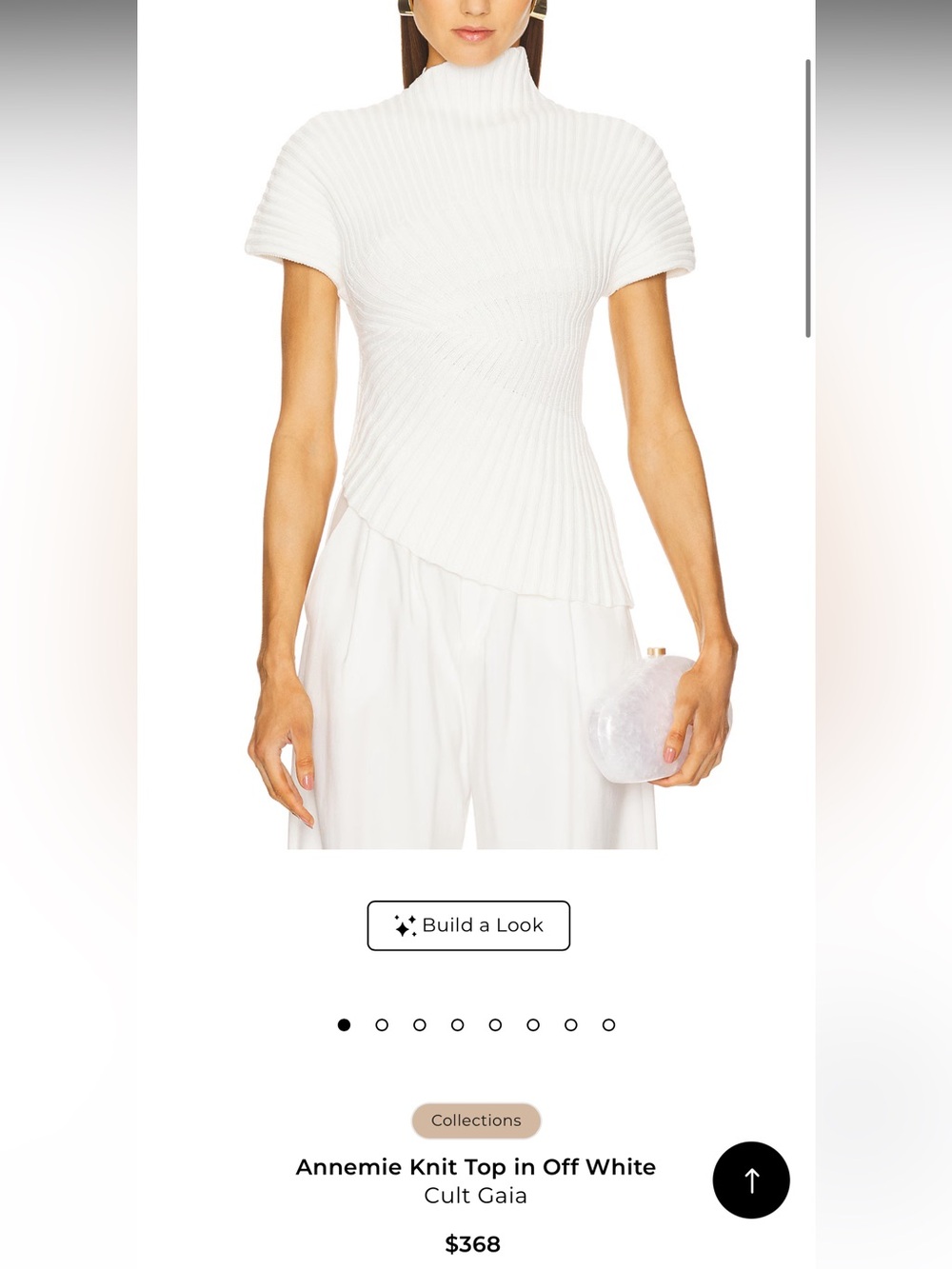 cult gaia Sculptural Ribbed Knit Poncho in Cream